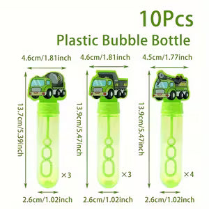 10pcs Green Engineering Vehicles Bubble Tubes
