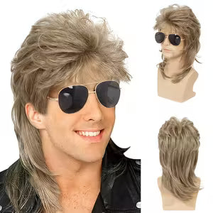 80s Blond Mullet Wig for Men