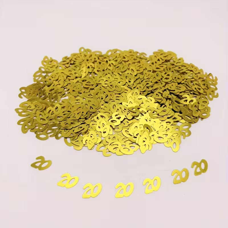 Elegant Golden Glitter Confetti ( 20th Birthday)