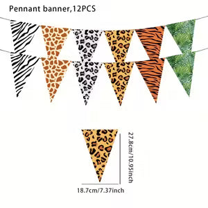 Vibrant Jungle Animal Pattern Party Decorations