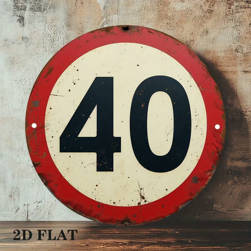 Vintage Speed Limit 40 Sign