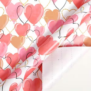 Heart Cartoon Balloon Wrapping Paper