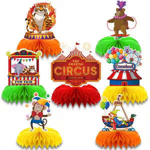 Carnival Party 3D Honeycomb Centerpieces