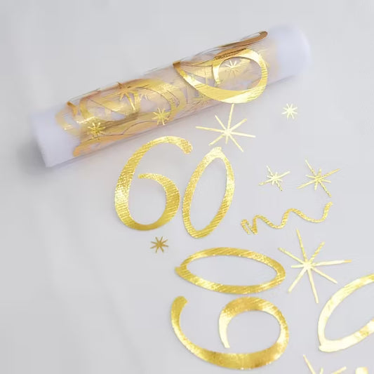 60th Birthday Table Runner Gold