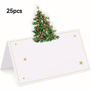 6 Christmas Tree Seat Name Cards