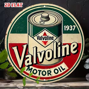 Round Vintage Wall Sign - Valvoline Oil