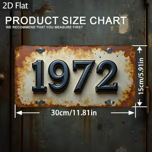 Vintage Metal Sign - 1972 Plaque
