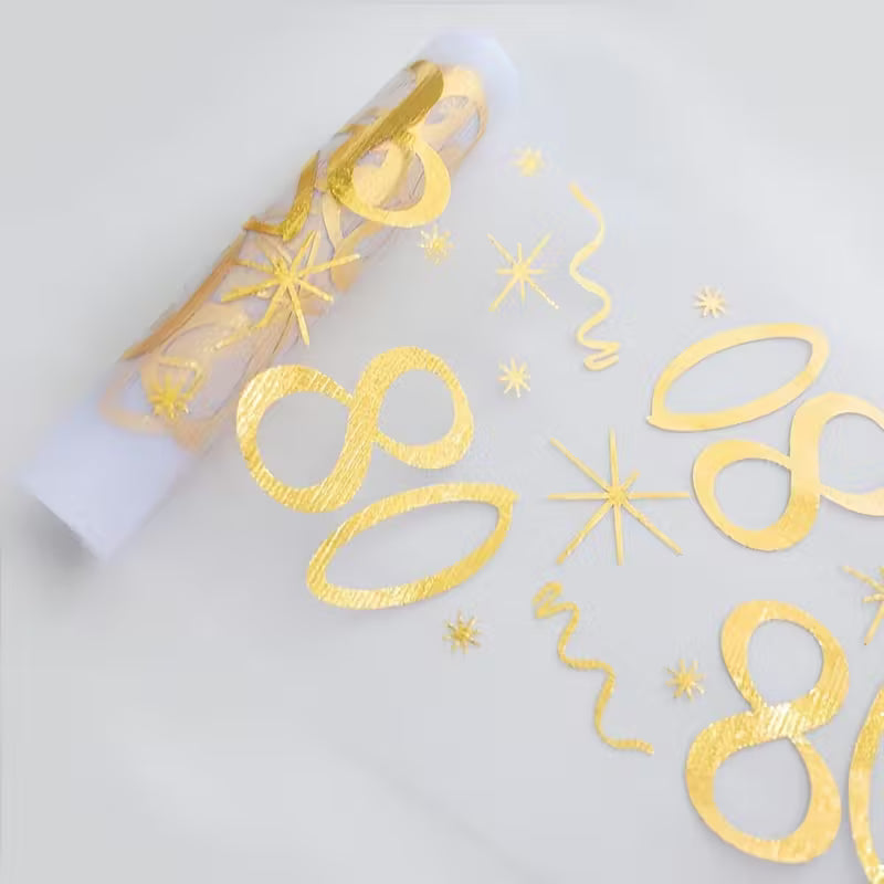 (80) Elegant Golden Foil Happy Birthday Table Runner