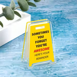 "Sometimes You Forget You're Amazing, This is a Reminder" Acrylic Desk Sign
