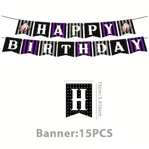 Purple Halloween “Happy Birthday” Banner