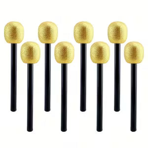 Glittery Golden Microphone Props
