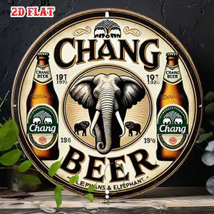 Round Vintage Metal Signs - "Chang Beer Plaque"