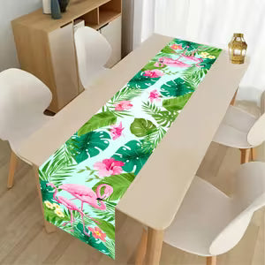 Flamingo & Palm Leaf Table Runner - Tropical Flair