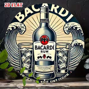 Round Vintage Metal Signs - "Bacardi Rum"