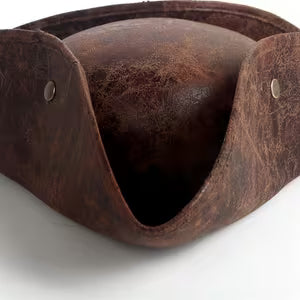Pirate Triangle Hat - Brown Leather