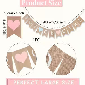 Party Gender Reveal Rustic Banner