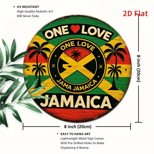 Jamaican Round Metal Sign