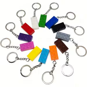 Random Color Lego Building Block Keychain