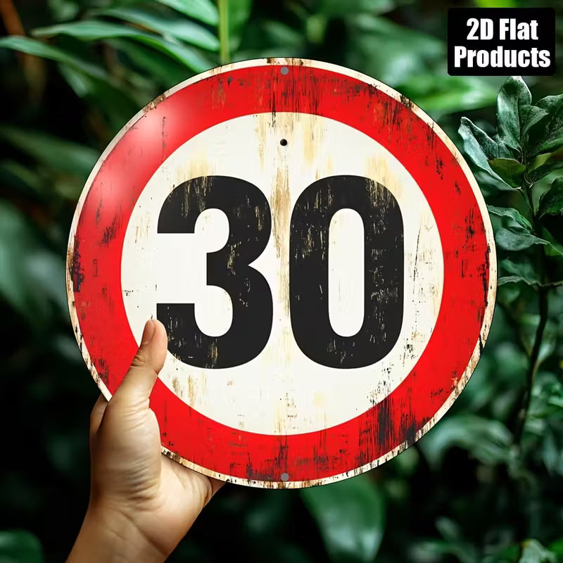 1pc Vintage Speed Limit 30 Round Aluminum Metal Sign