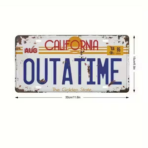 Back to the Future Outatime License Plate Sign