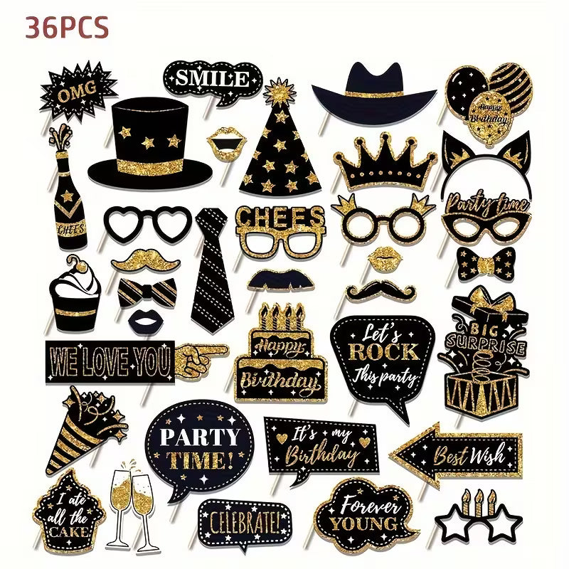 Happy Birthday Photo Booth Props Set
