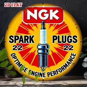Round Wall Sign - NGK Metal Tin Sign