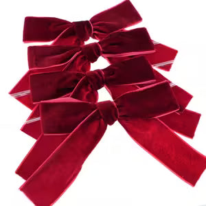 Pre-Made Velvet Bows - (Burgundy)
