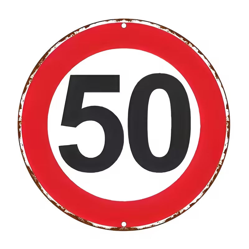 Vintage '50' Metal Wall Sign