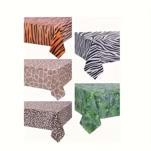 5-Pack Jungle Safari Animal Print Plastic Tablecloths