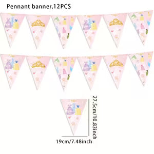Princess Dress Themed Triangular Flags