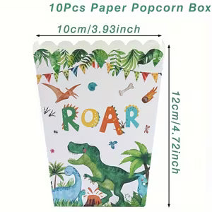 10 Pcs Dinosaur Popcorn Boxes