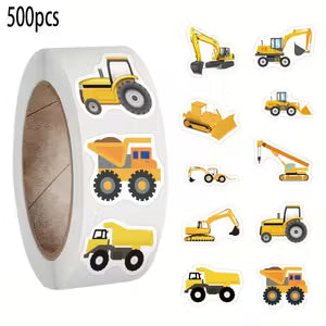Cartoon Engineering Vehicle Vinyl Stickers