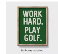 Inspirational Golf Quote Canvas Wall Art