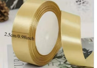 Wide Champagne Golden Satin Ribbon