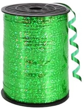 228.6m Metallic Curly Ribbon Balloon Rope (Green)