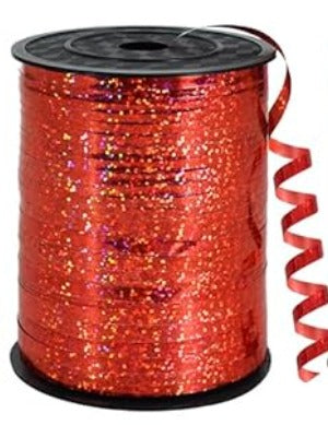 228.6m Metallic Curly Ribbon Balloon Rope (Red)