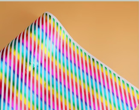 Metallic Rainbow Extra-Long Birthday Wrapping Paper - Stripes