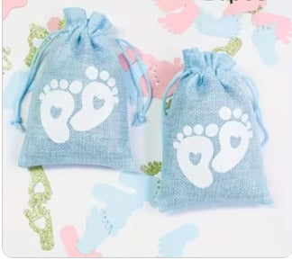5pcs Pastel Blue Drawstring Gift Bags