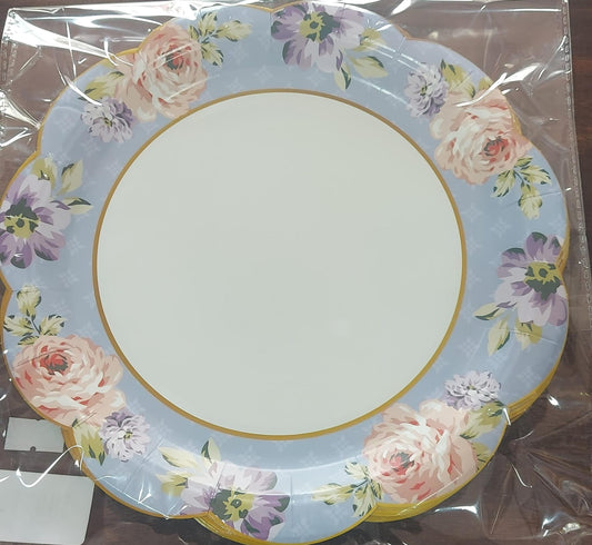 Lavender Floral Ruffle Paper Plates