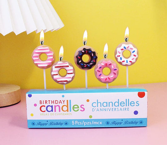 Colorful Donut Birthday Candles