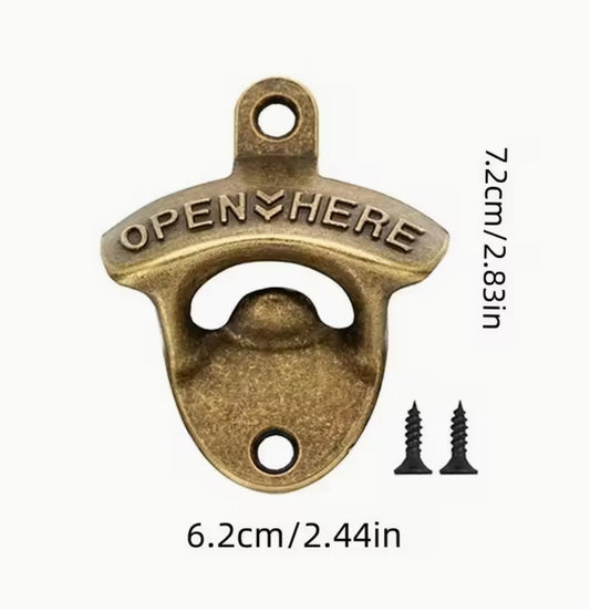 Wall-Mounted Bottle Opener  - Bronze