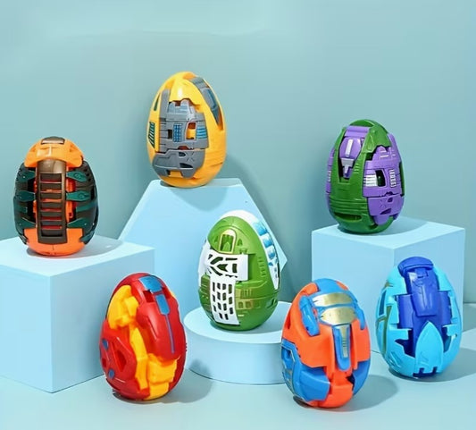 6pcs Dinosaur Egg Transformer Robot Toy Set