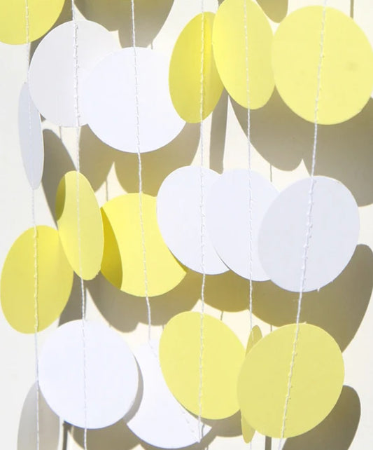 Paper Circle Garland – Yellow and White