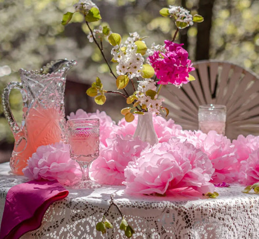 Tissue Paper Pompom Flower - Light Pink