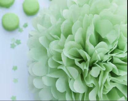Tissue Paper Pompom Flower - Mint Green