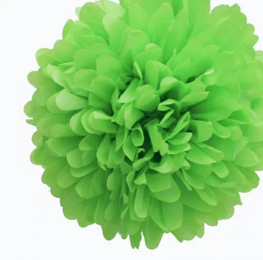 Tissue Paper Pompom Flower - Green