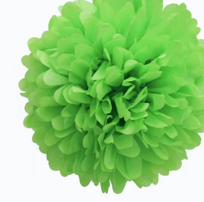 Tissue Paper Pompom Flower - Green