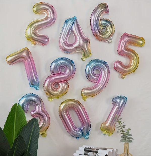 16" Foil Number Balloon - Gradient Mermaid