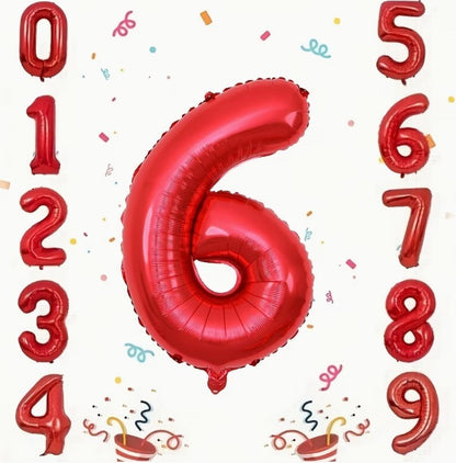 16" Foil Number Balloon - Red