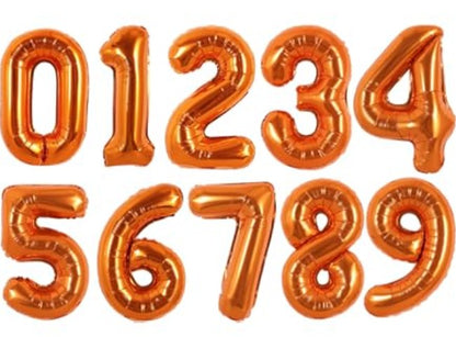 16" Foil Number Balloon - Orange